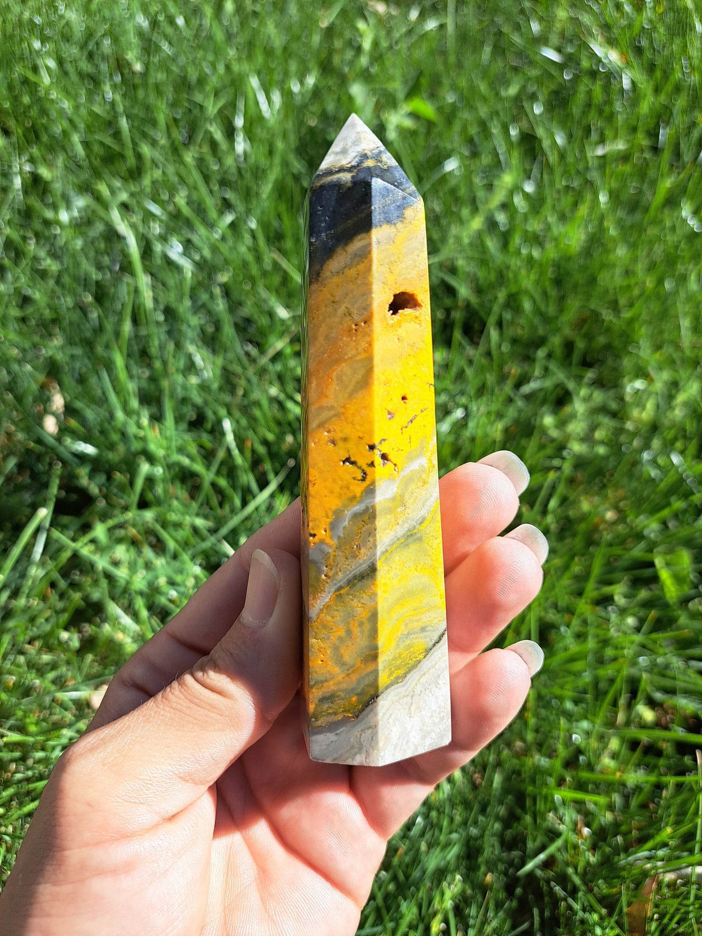 Bumble Bee Jasper Tower - Positive energy and Creativity