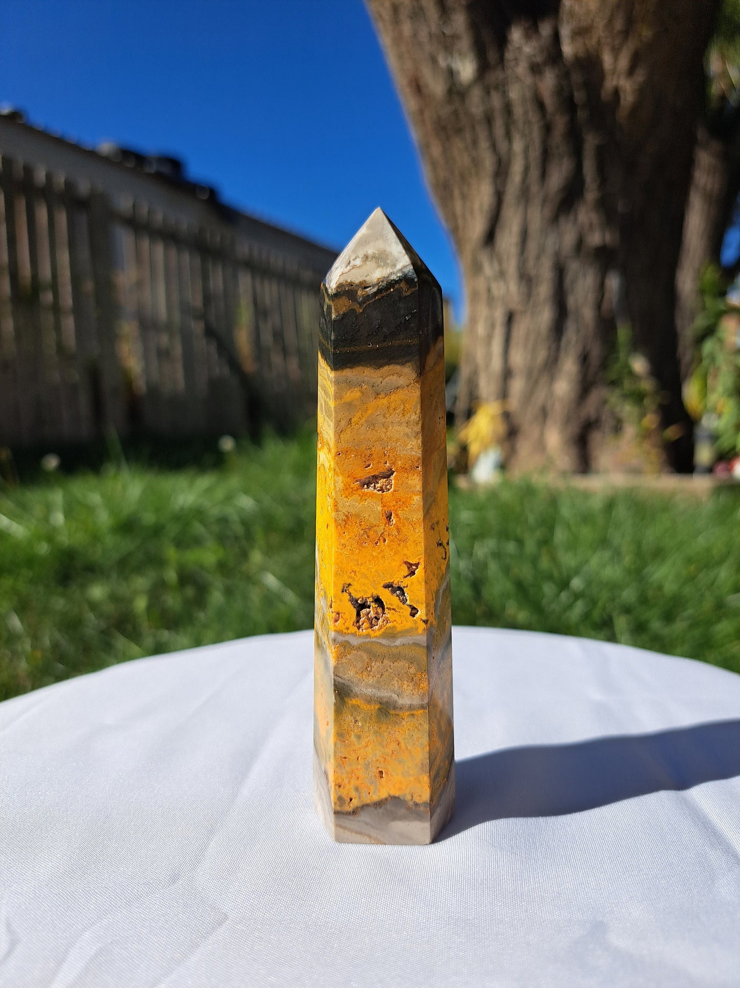 Bumble Bee Jasper Tower - Positive energy and Creativity