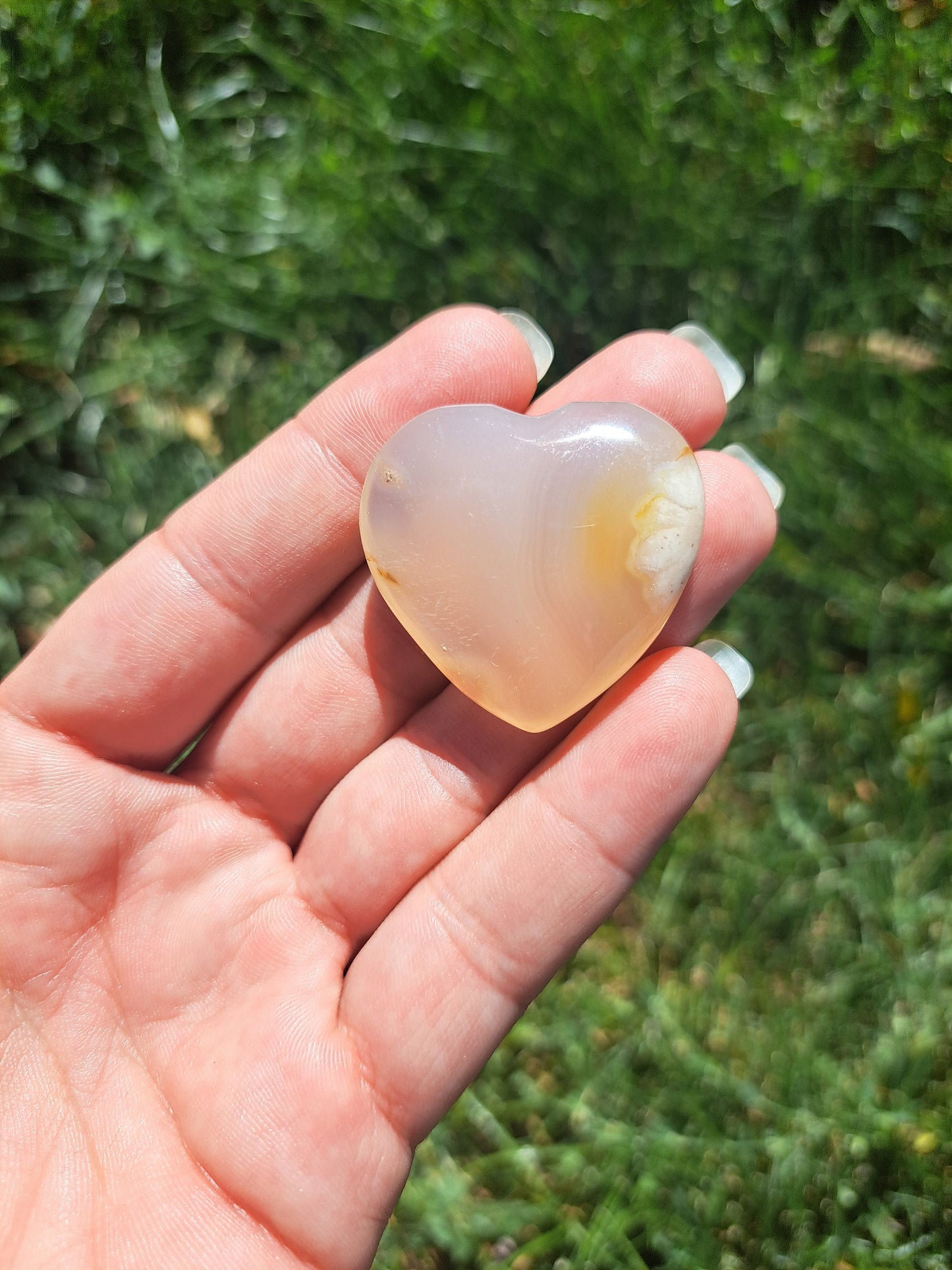 Flower Agate Crystal Heart - Unique Healing Stone for Love and Harmony