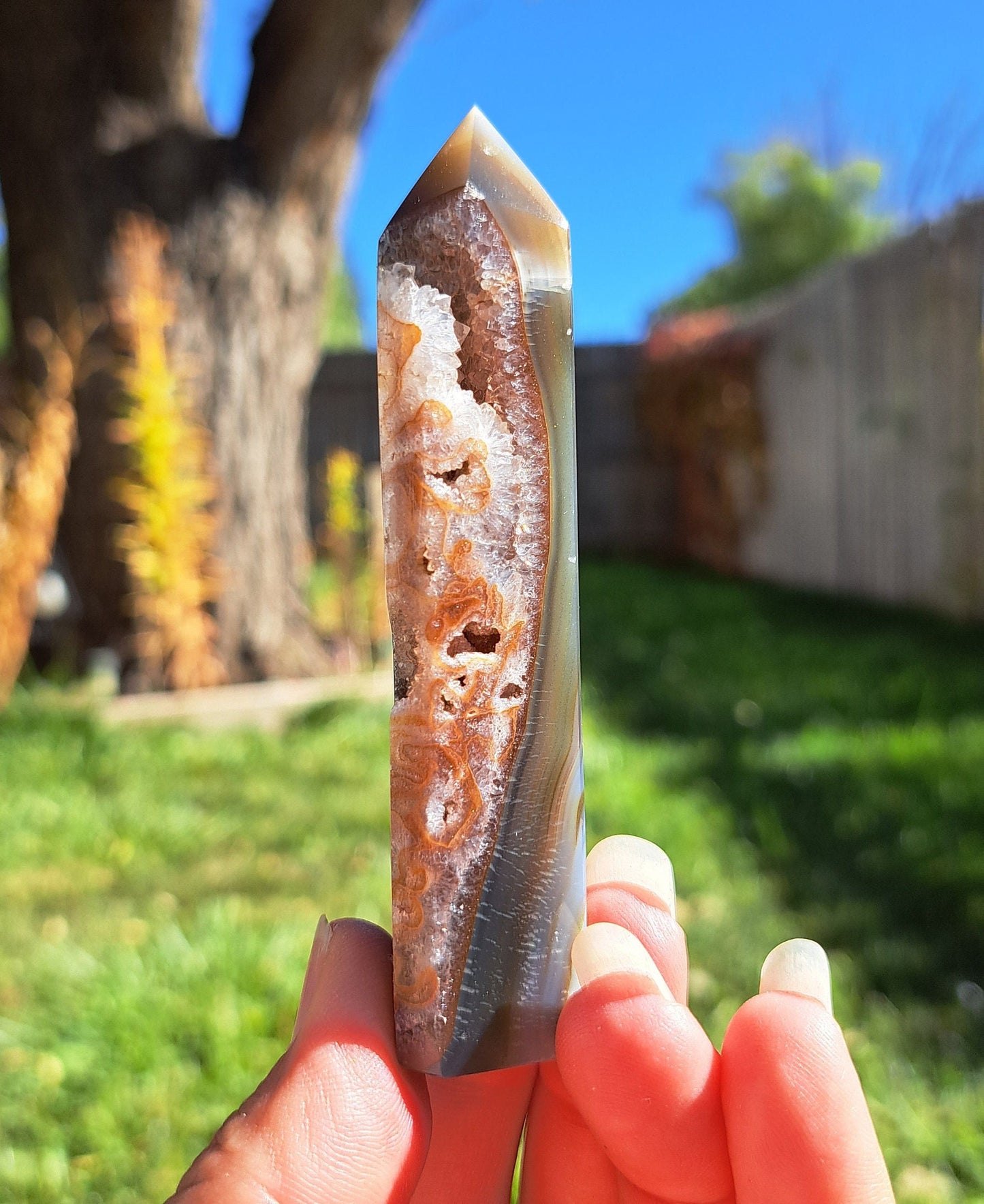 Stunning Agate Druzy Tower - Harmony, Positive Vibes, Inner Balance