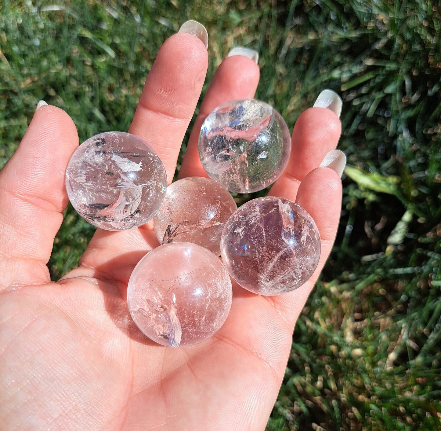 Mini Rainbow Quartz Sphere - Healing Crystals, Meditation Stone, Crystal Collection