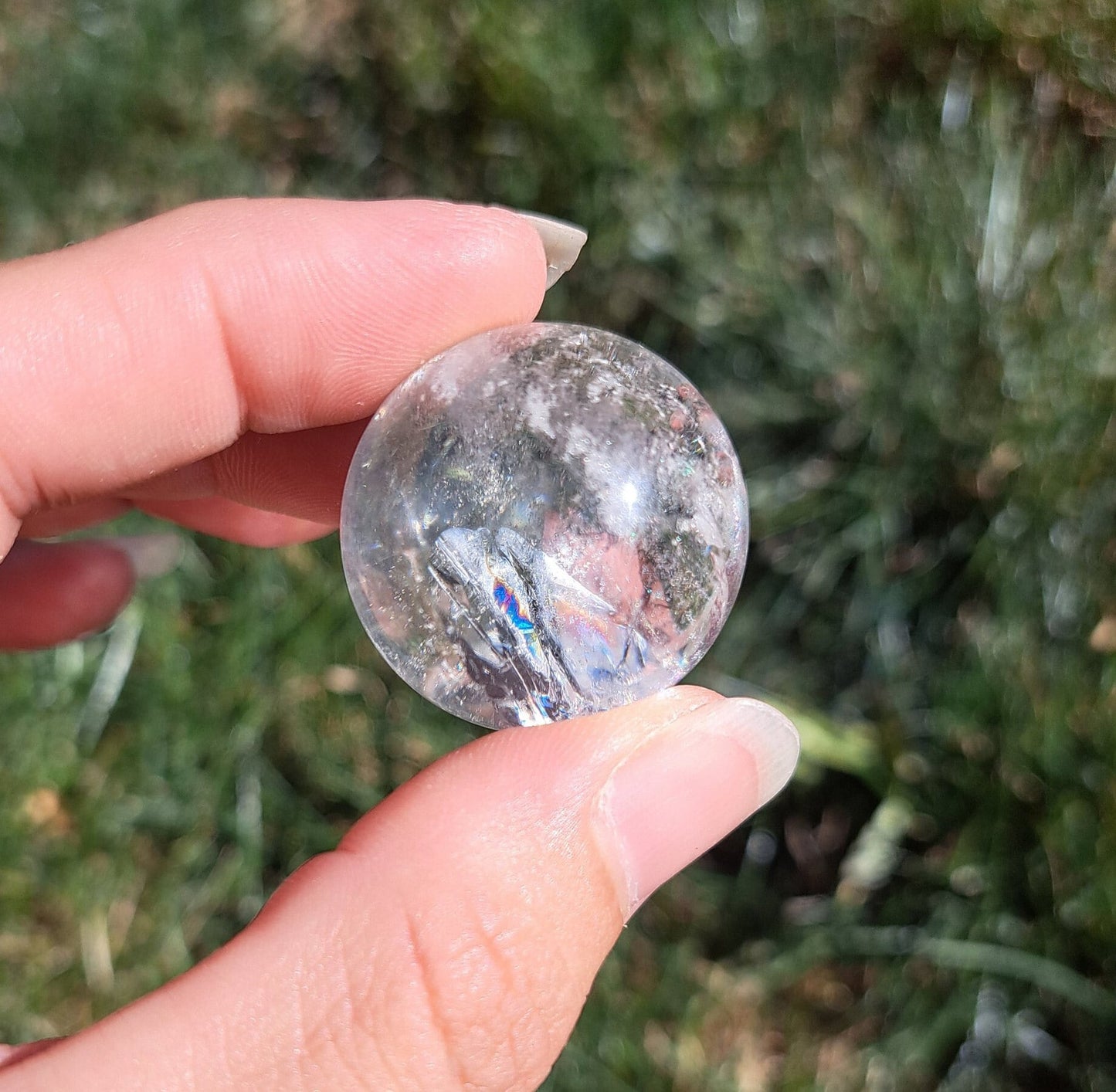 Mini Rainbow Quartz Sphere - Healing Crystals, Meditation Stone, Crystal Collection