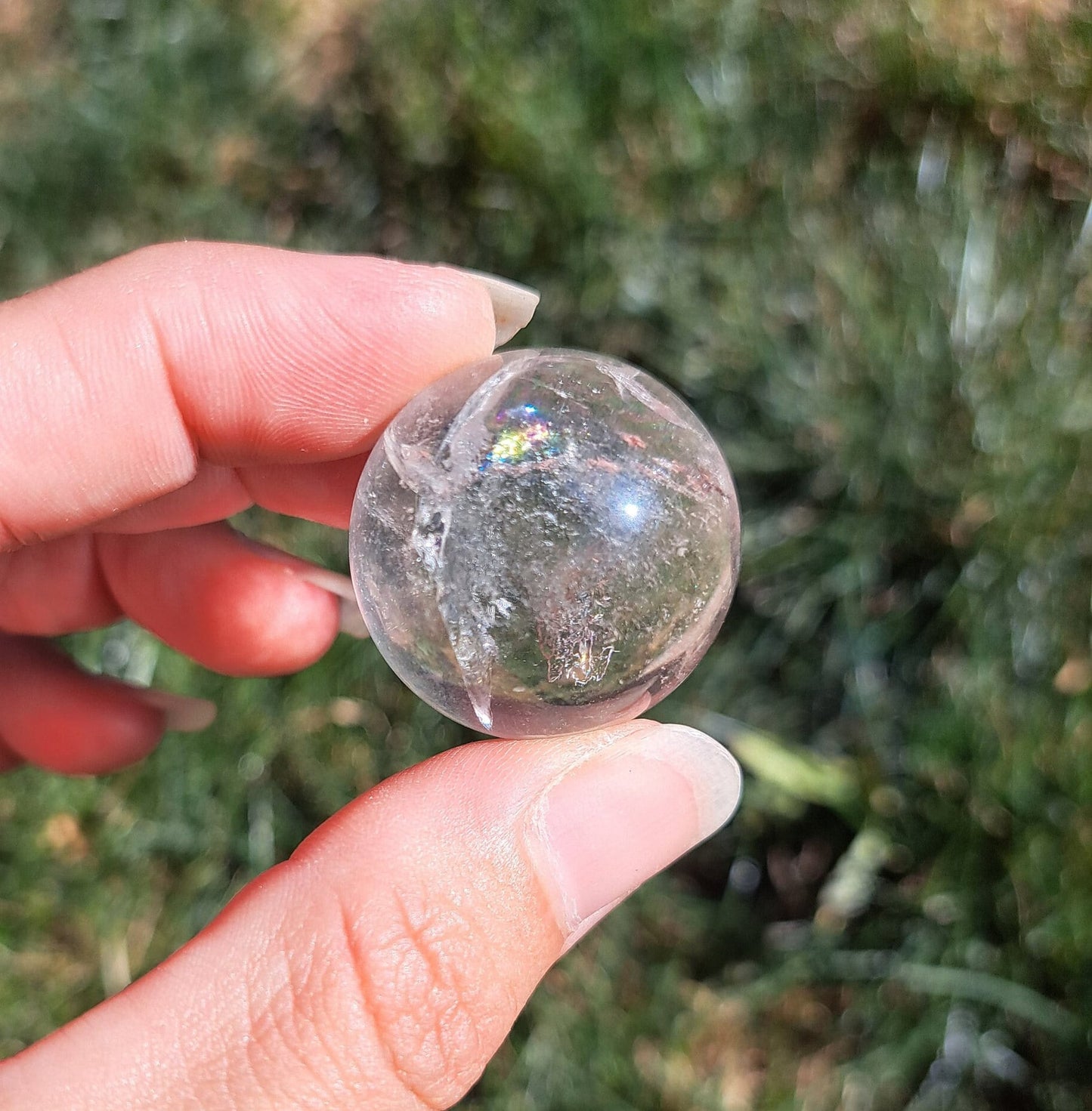 Mini Rainbow Quartz Sphere - Healing Crystals, Meditation Stone, Crystal Collection