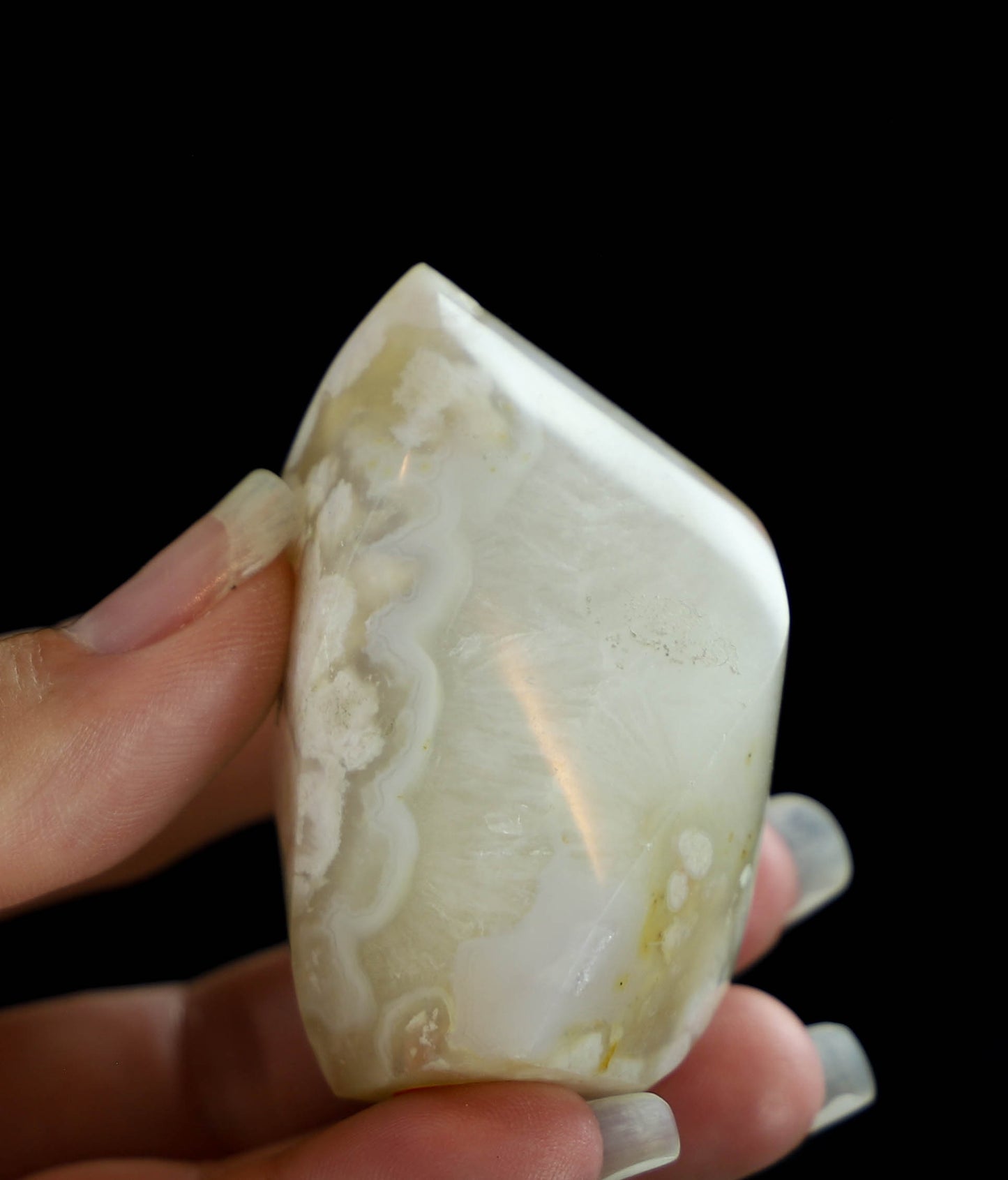 Flower Agate Crystal Flame - Tranquility and Serenity