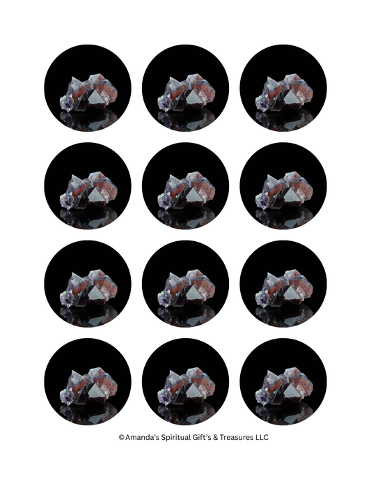 Hematite Included Amethyst Crystal Sticker - Digital Download