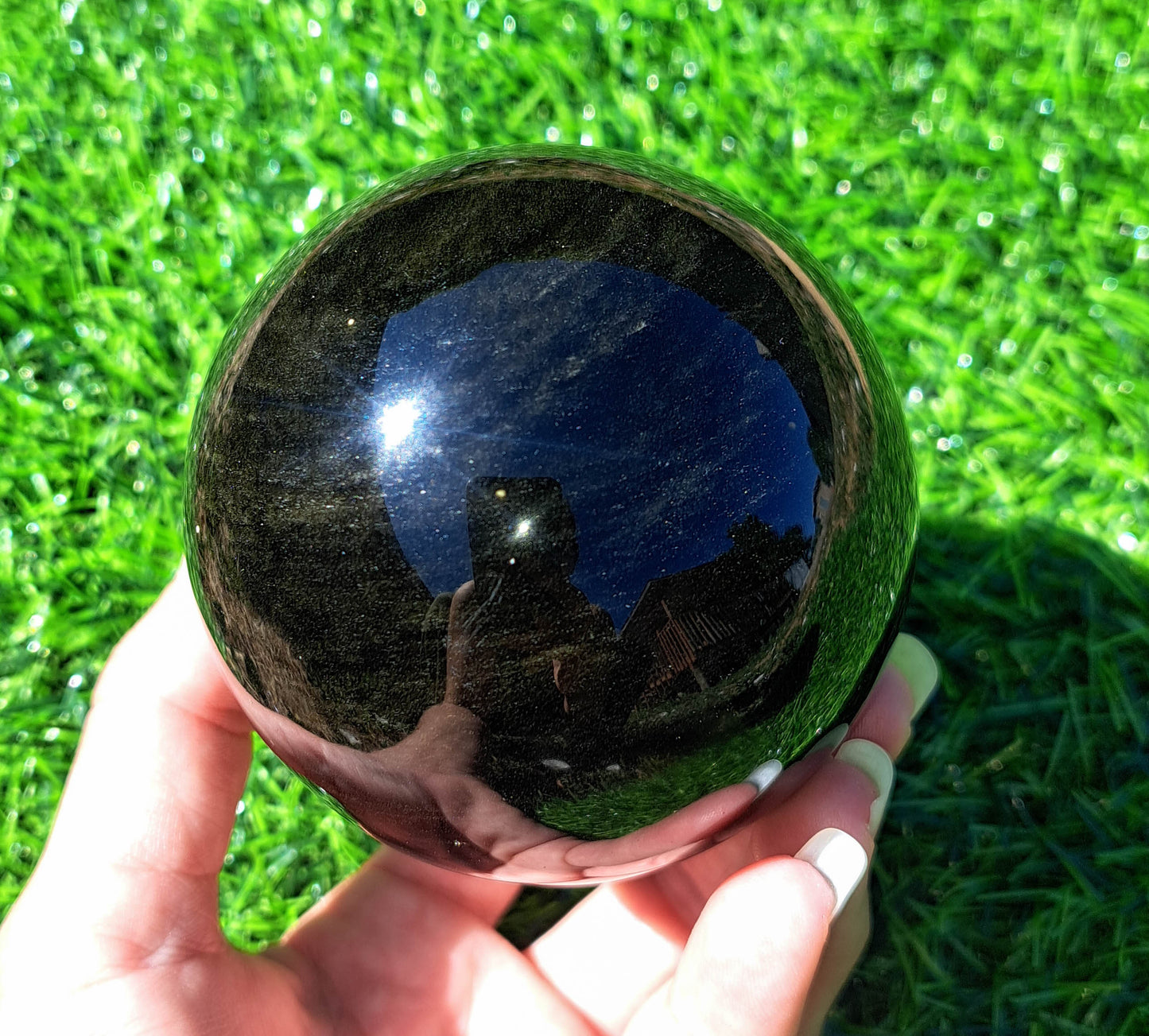 Golden Sheen Obsidian Sphere