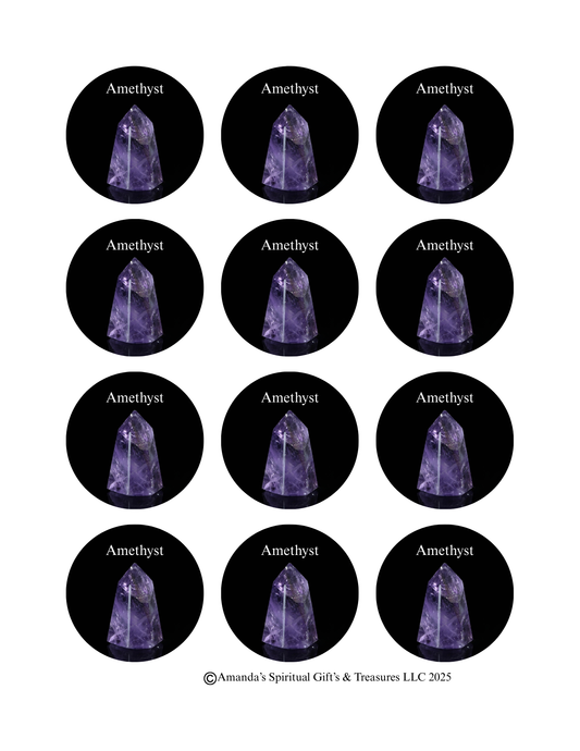 Amethyst Crystal Sticker - Digital Download