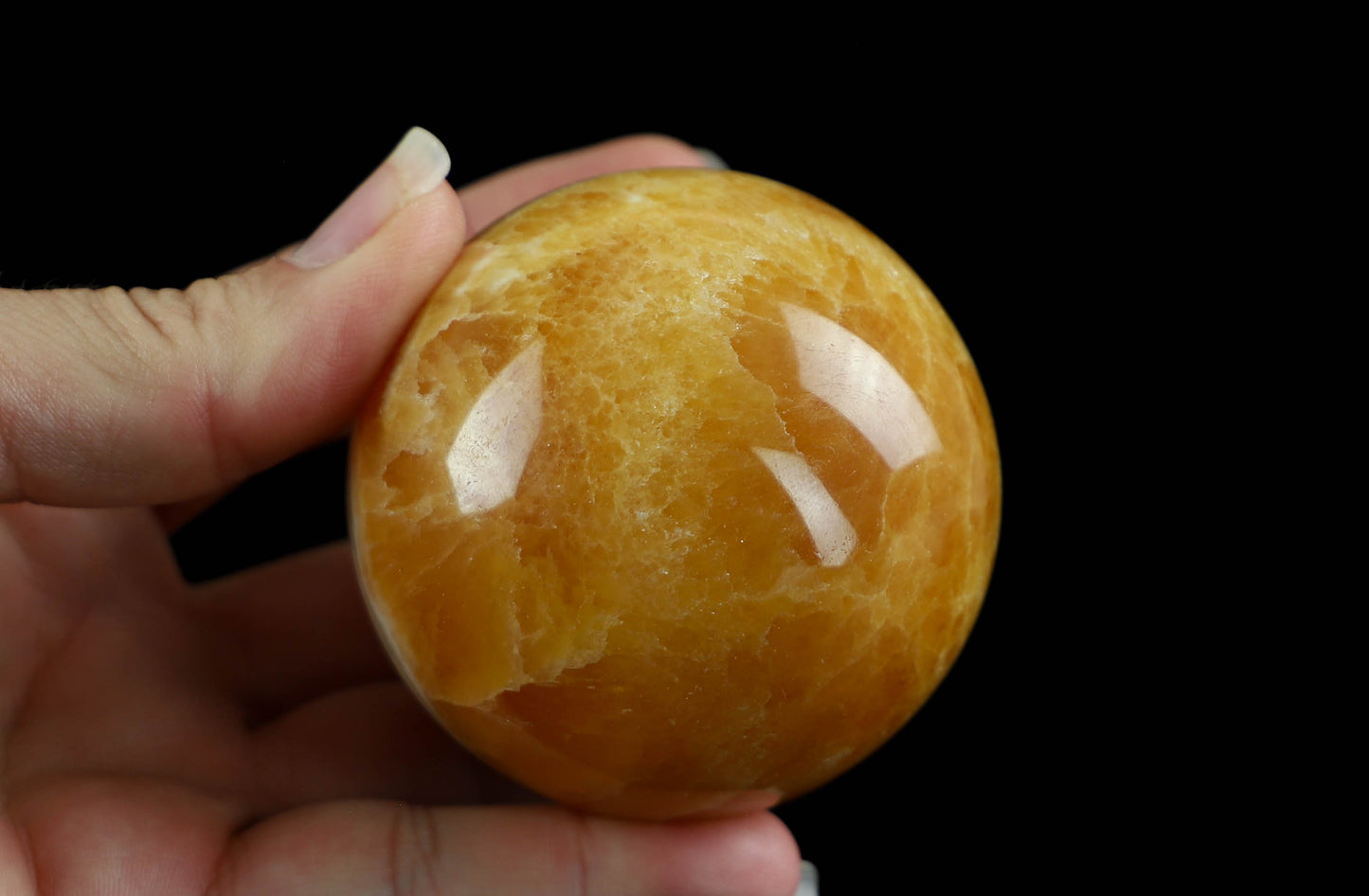 Orange Calcite Sphere - Unique Home Décor and Crystal Healing Gift