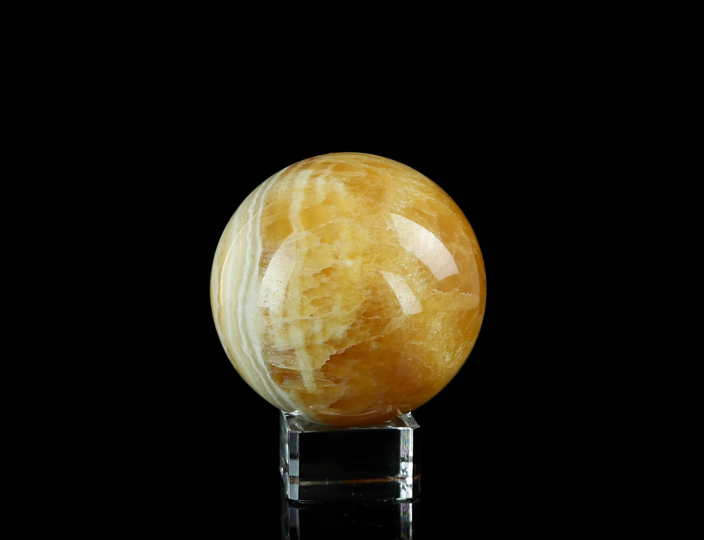 Orange Calcite Sphere - Unique Home Décor and Crystal Healing Gift