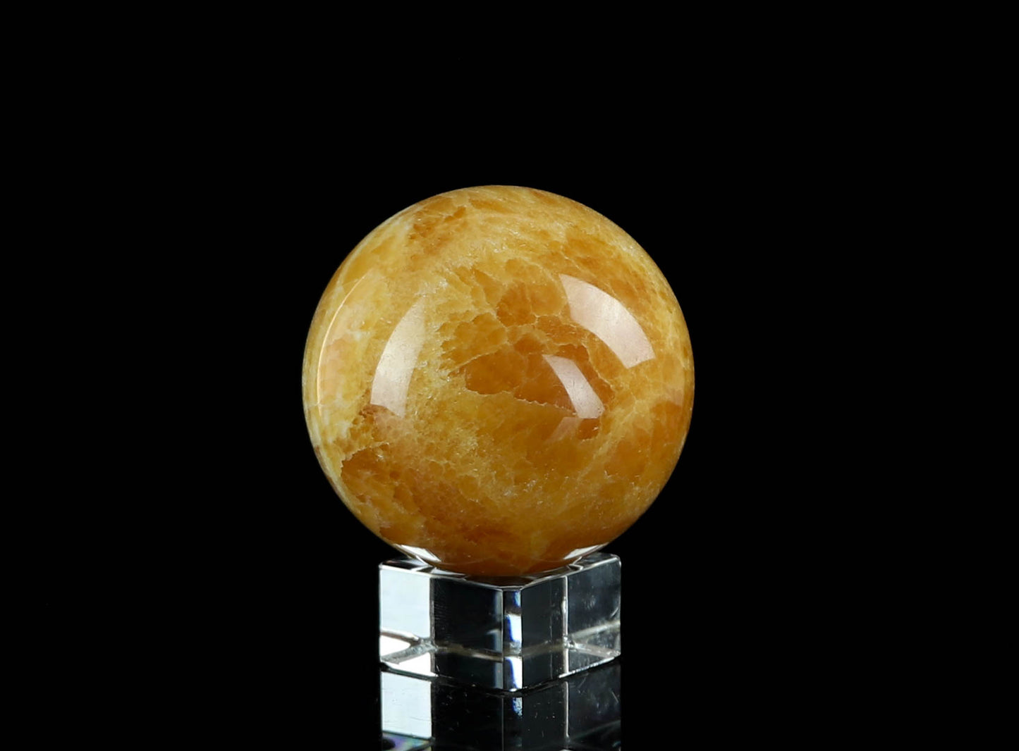 Orange Calcite Sphere - Unique Home Décor and Crystal Healing Gift