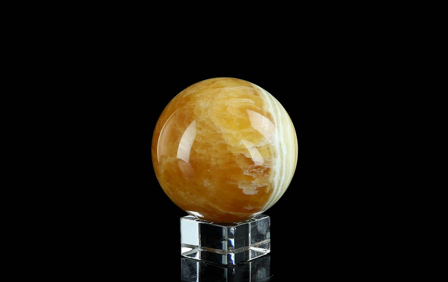 Orange Calcite Sphere - Unique Home Décor and Crystal Healing Gift