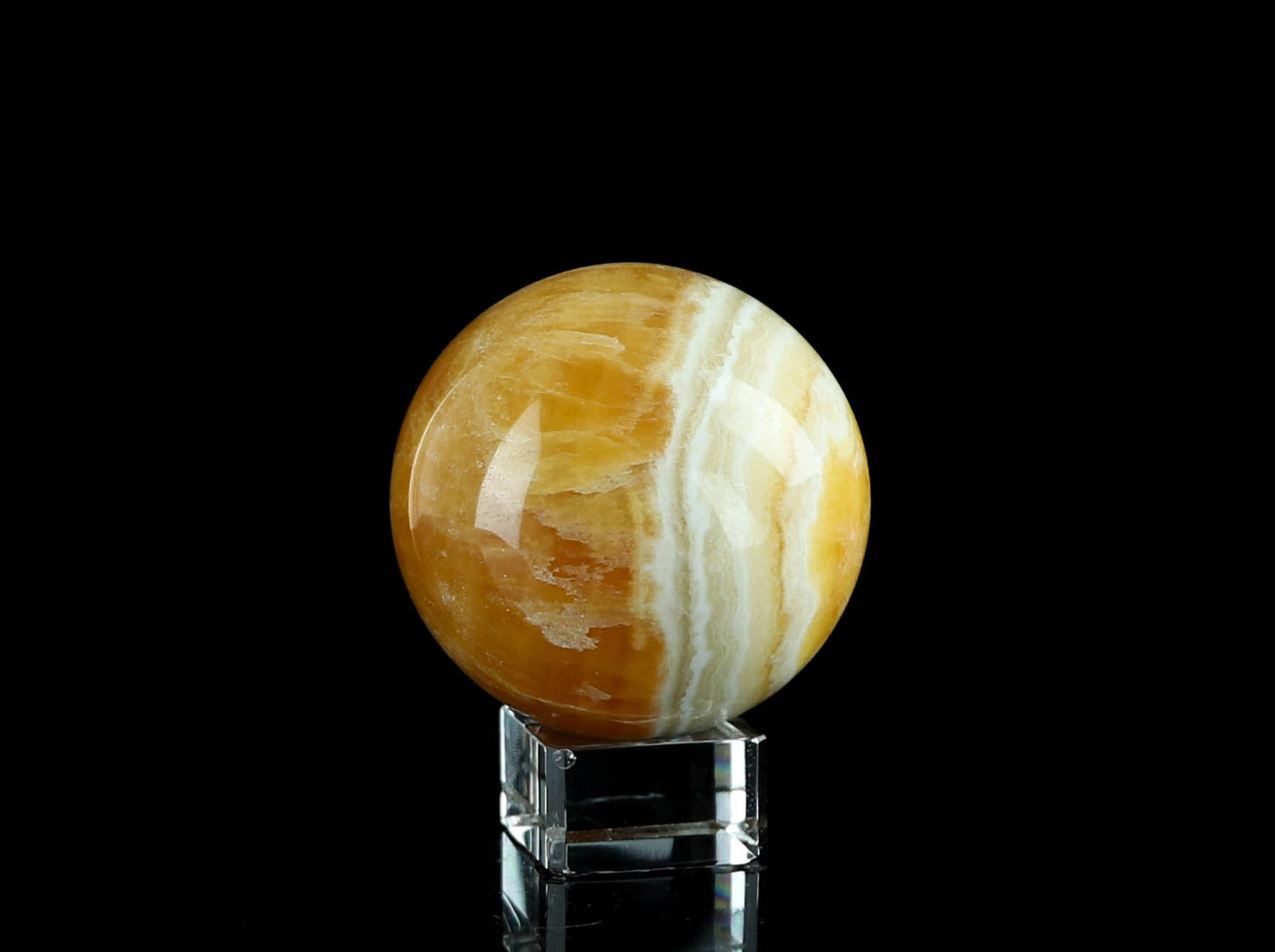 Orange Calcite Sphere - Unique Home Décor and Crystal Healing Gift