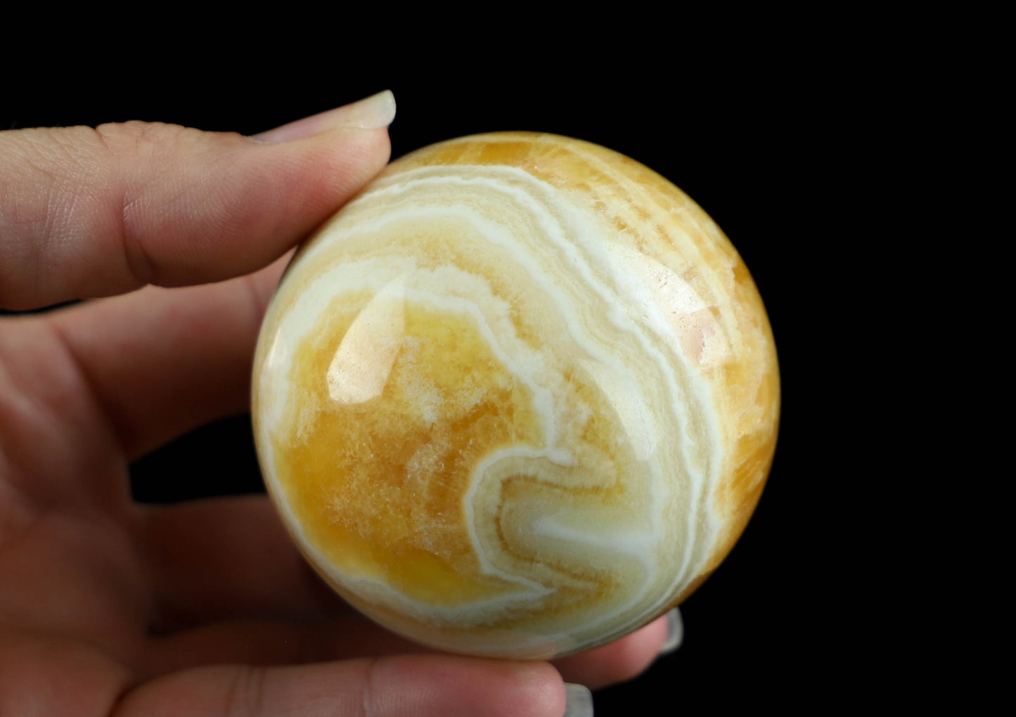Orange Calcite Sphere - Unique Home Décor and Crystal Healing Gift