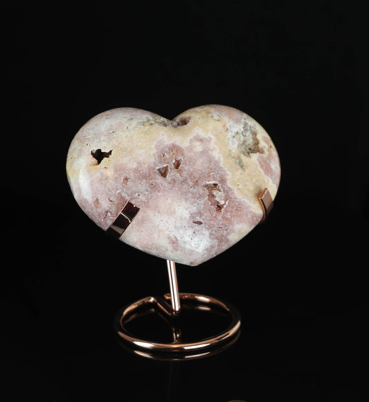 Natural Pink Amethyst Druzy Heart Crystal - Healing Stone for Love and Positivity