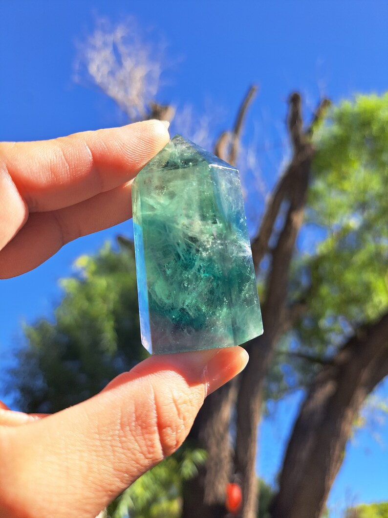 Green Fluorite Tower - Intuition, Meditation, Home Décor