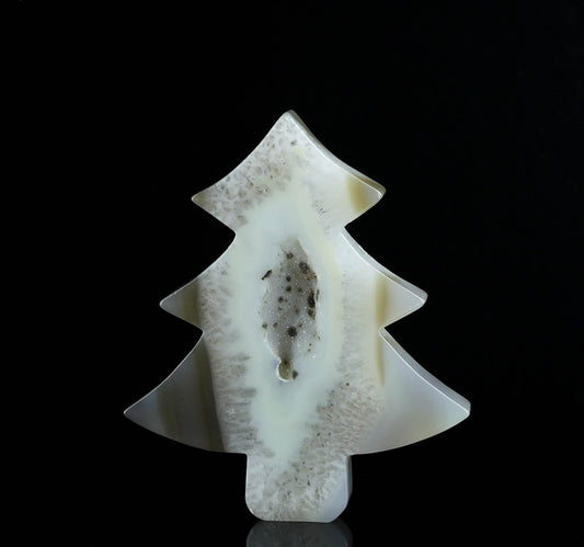Agate Crystal Christmas Tree Carving