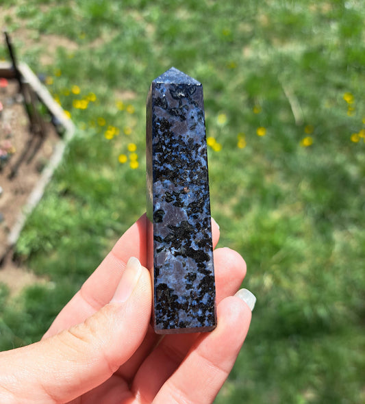 Indigo Gabbro Tower: Crystal Healing, Home Décor