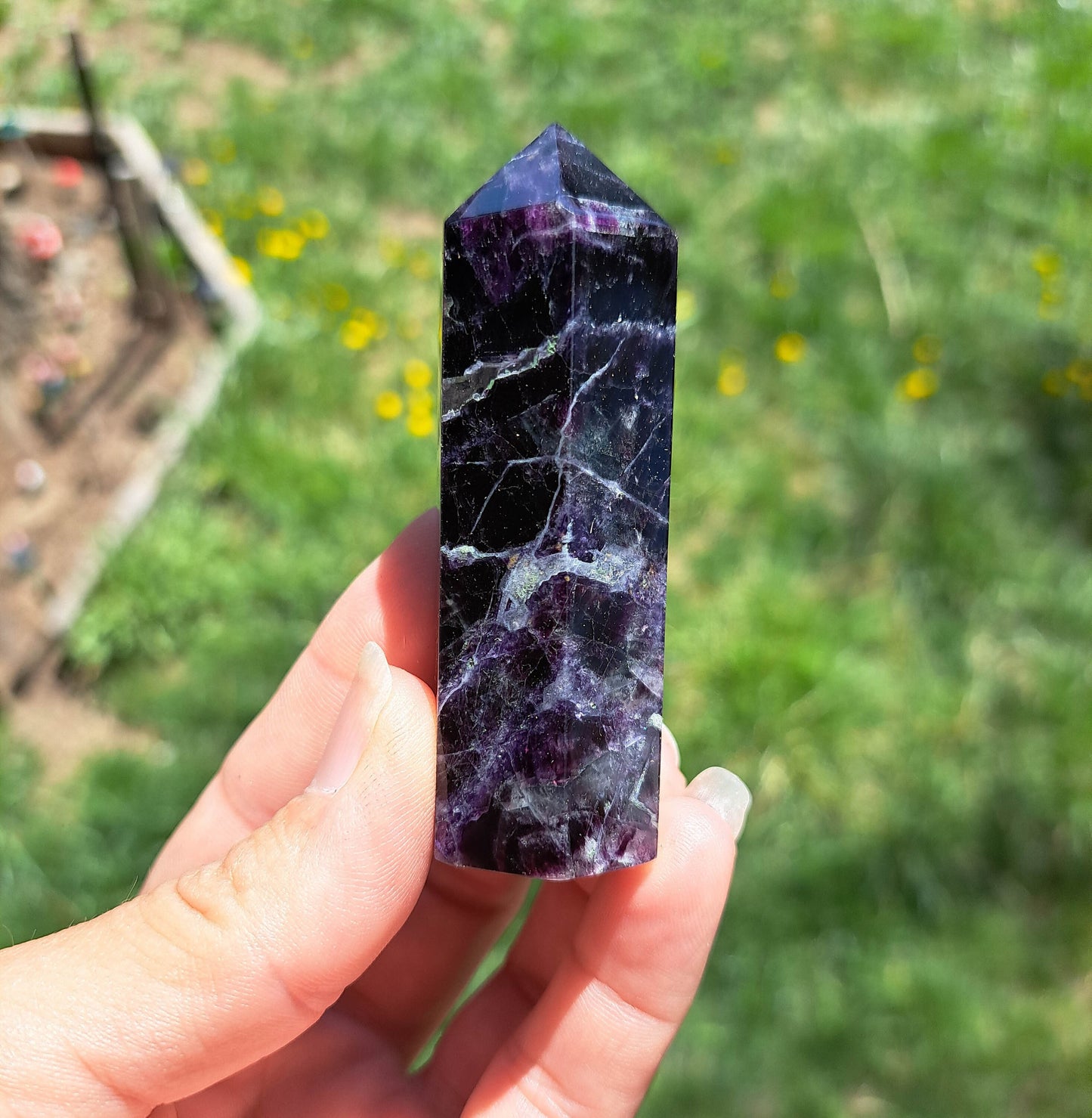 Purple Fluorite Tower - Crystal Healing and Home Décor