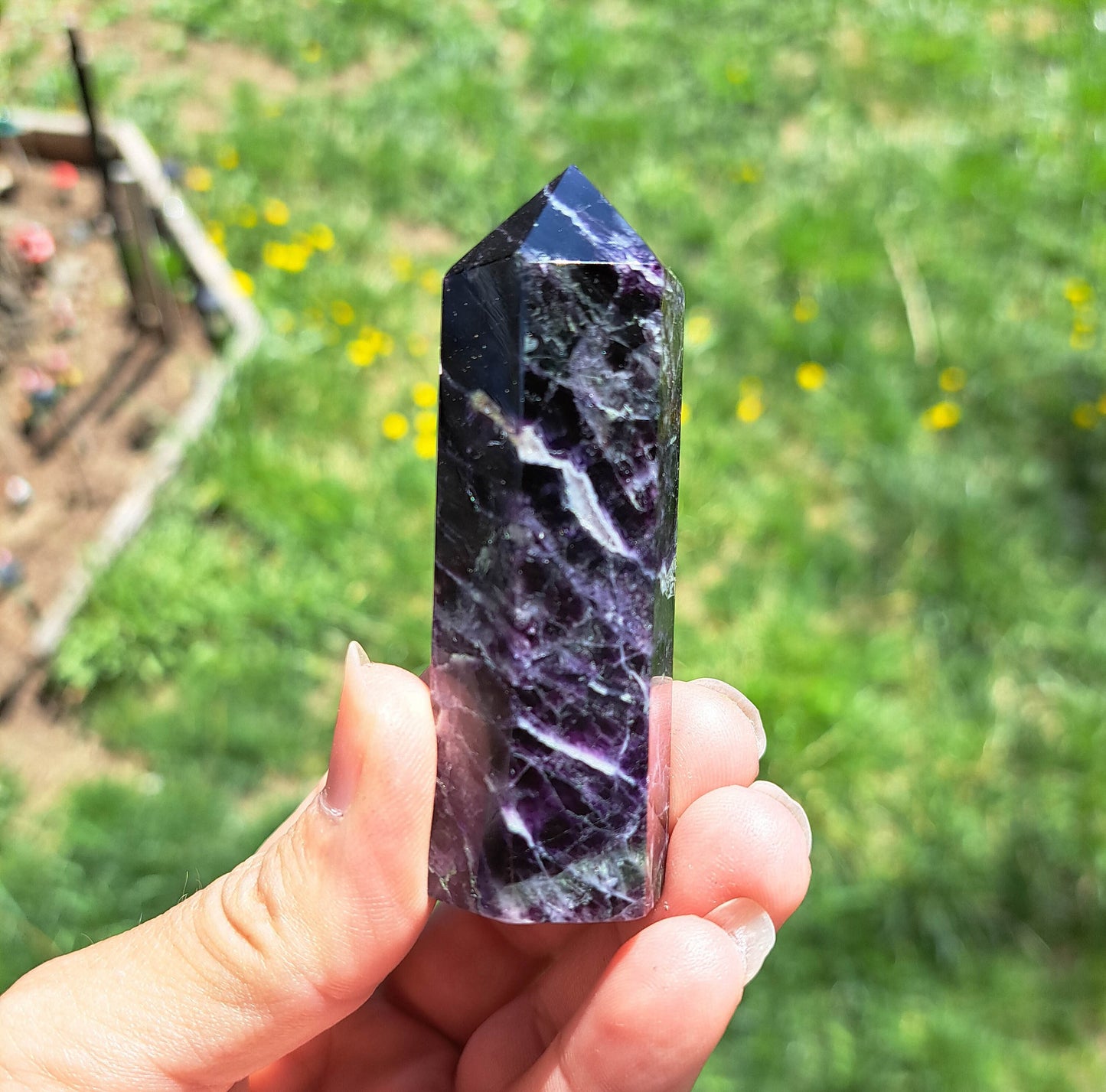 Purple Fluorite Tower - Crystal Healing and Home Décor