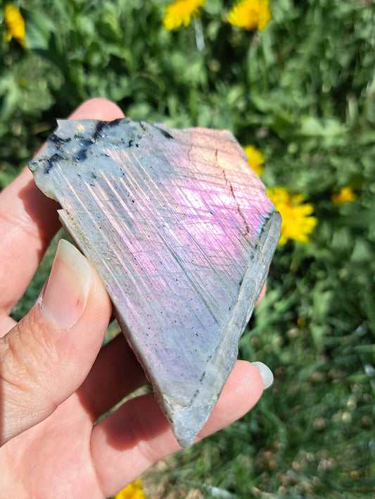 Natural Labradorite Crystal  - Unique Statement Piece for Protection and Intuition