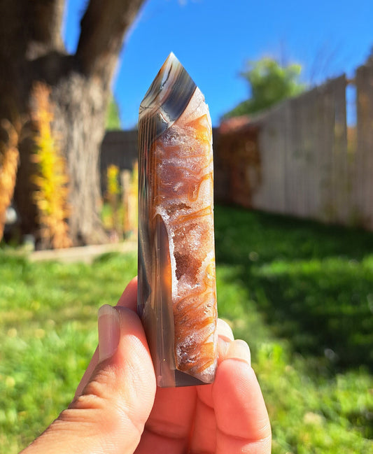 Stunning Agate Druzy Tower - Harmony, Positive Vibes, Inner Balance