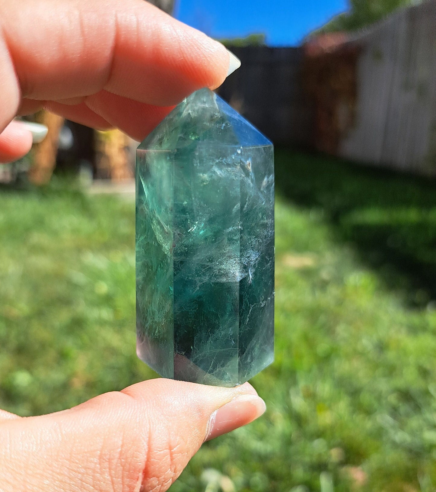 Green Fluorite Tower - Intuition, Meditation, Home Décor