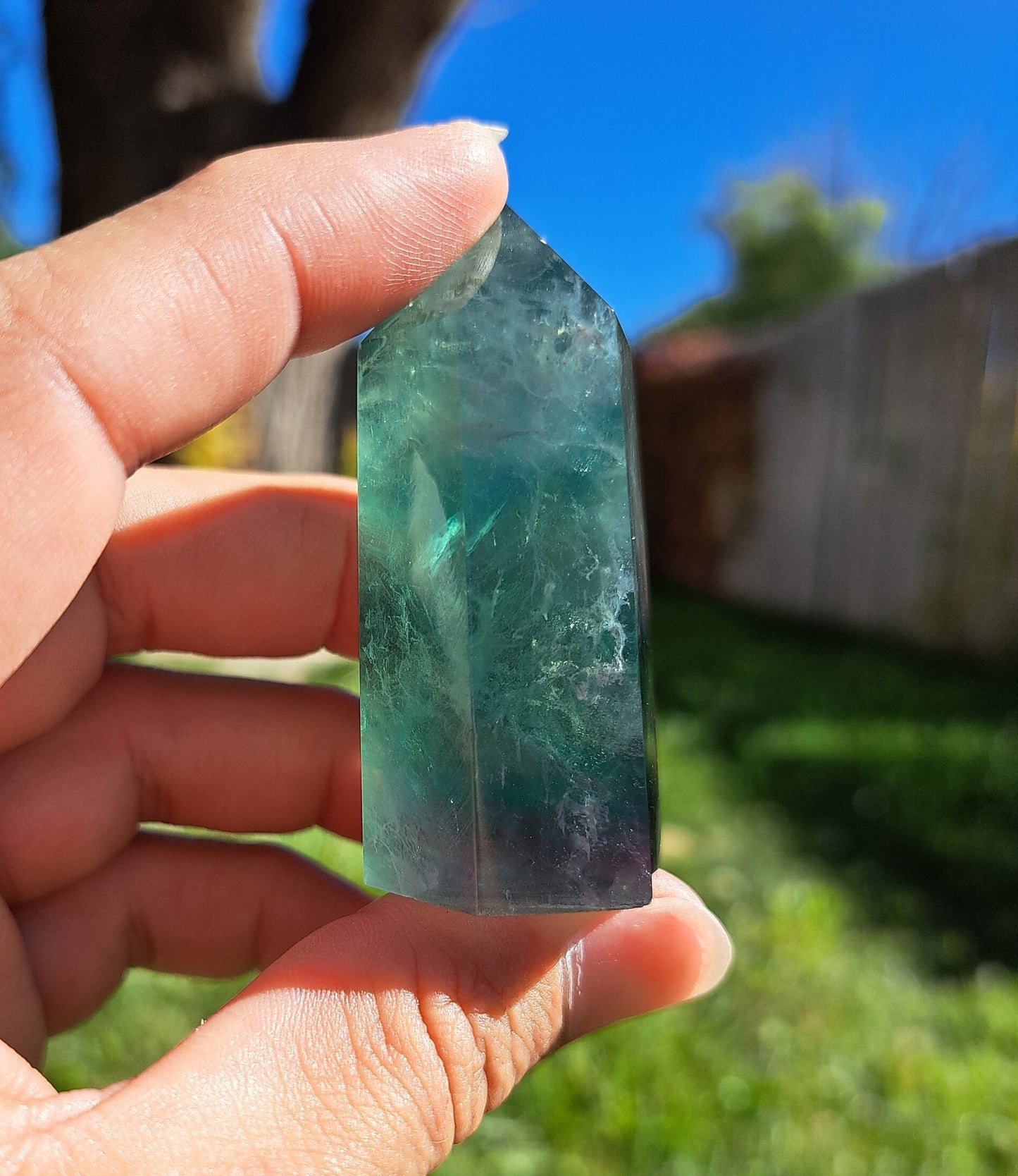 Green Fluorite Tower - Intuition, Meditation, Home Décor