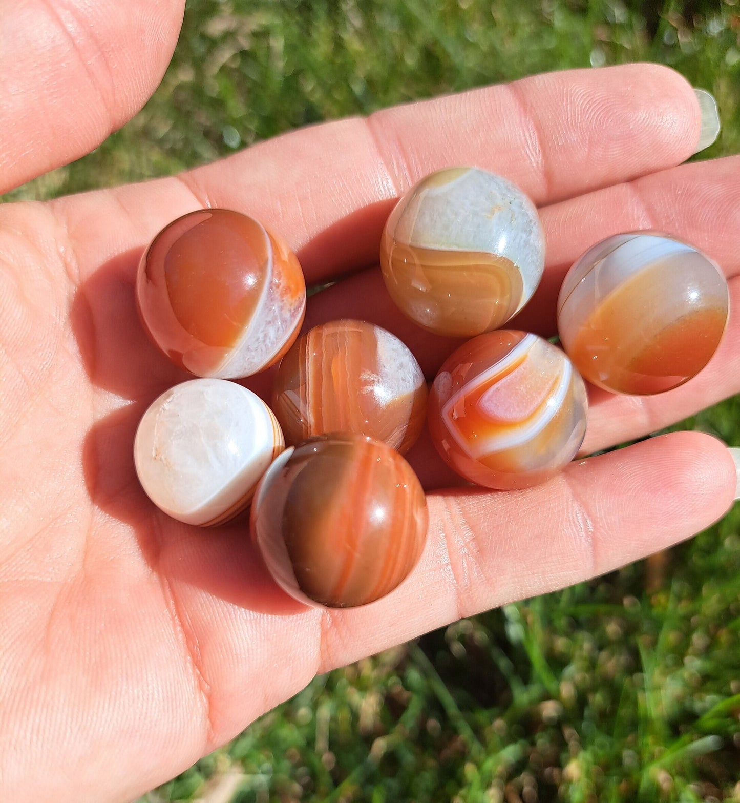Mini Carnelian Sphere -  Reiki healing, Crystal grids, Home Décor, Pocket Stone